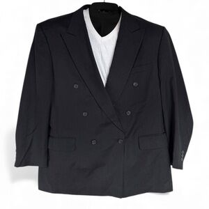 Pierre Balmain Mens Double Breasted Wool Blazer 46R Charcoal Italy